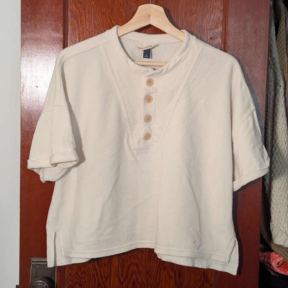 Men's Cream Button-Up Shirt